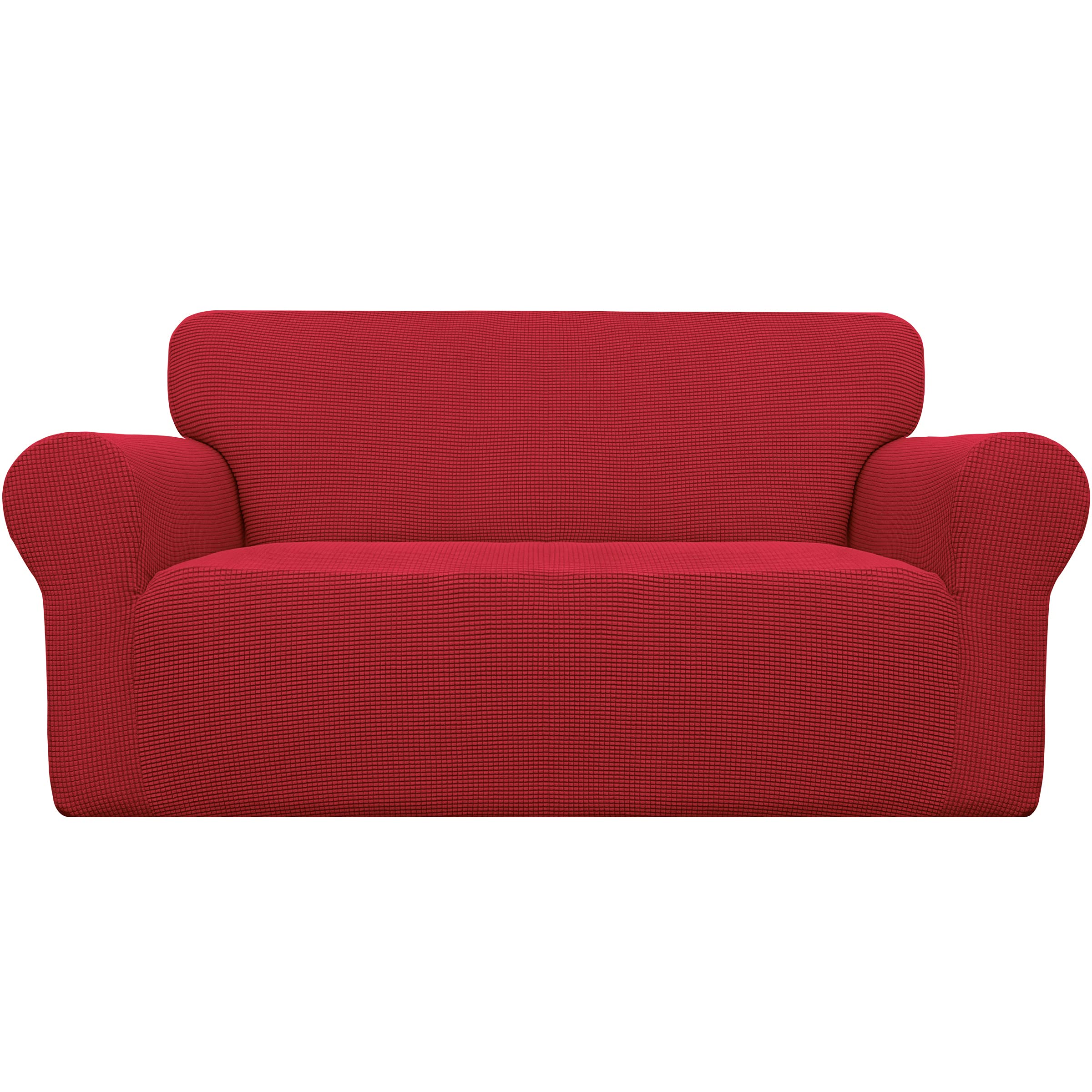Easy-Going Stretch Oversized Loveseat Couch Covers Washable Christmas Red