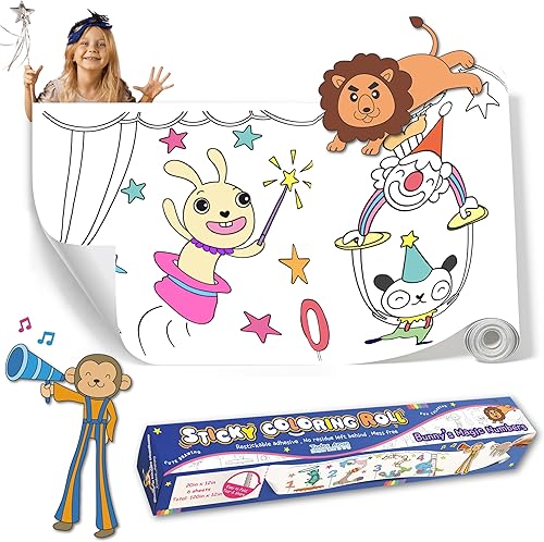 Miniatura 30 de Rollo de papel de dibujo para colorear adhesivo sin ensuciar, divertida actividad terapéutica relajante para niños pequeños, niños y adultos