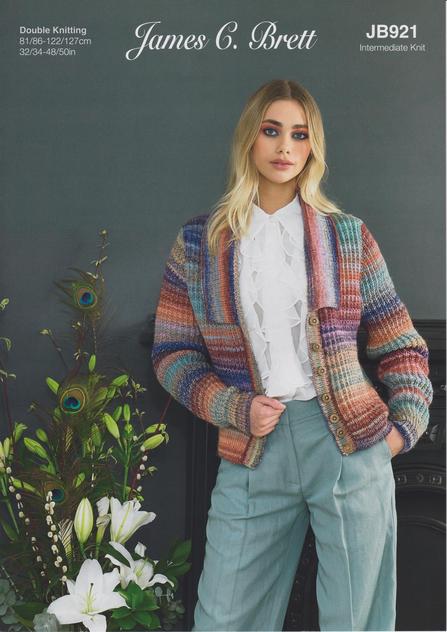 James Brett Ladies Cardigan Double Knitting Intermediate Pattern Womens (JB921)