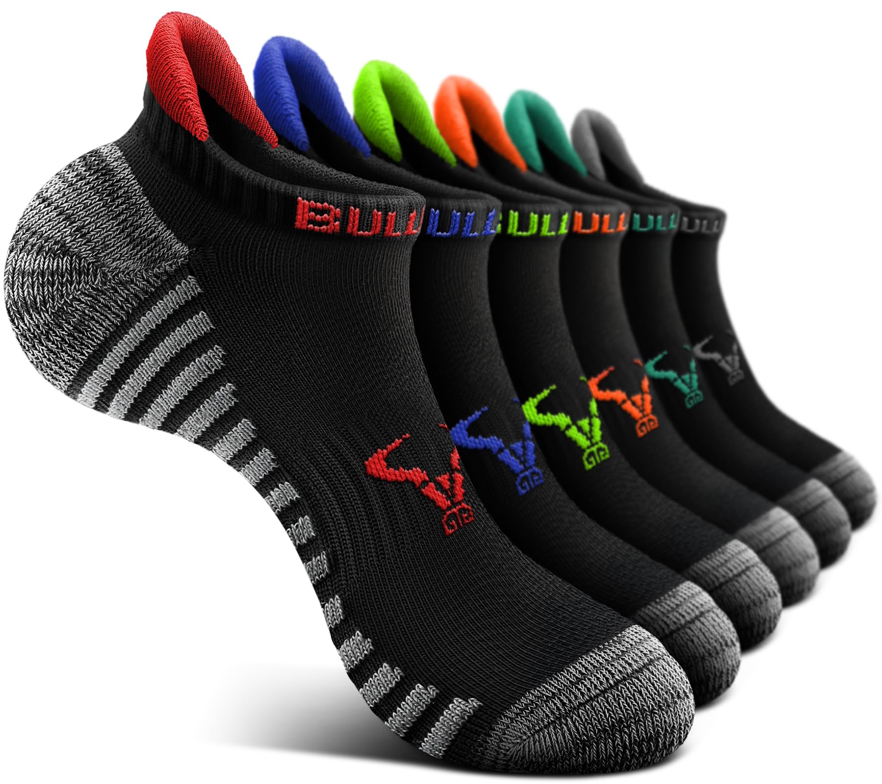 BULLIANT Women Athletic Ankle Running Socks Multi-Pack Cushioned No Show