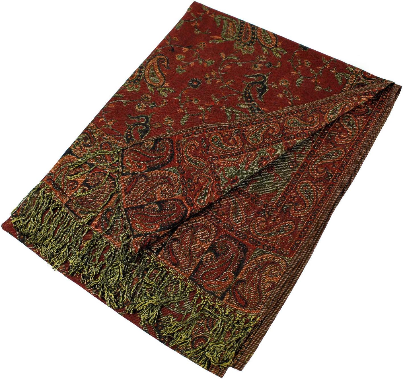 PASKMLNA Reversible Paisley Pashmina Shawl Wrap Elegant Colors - Image 6