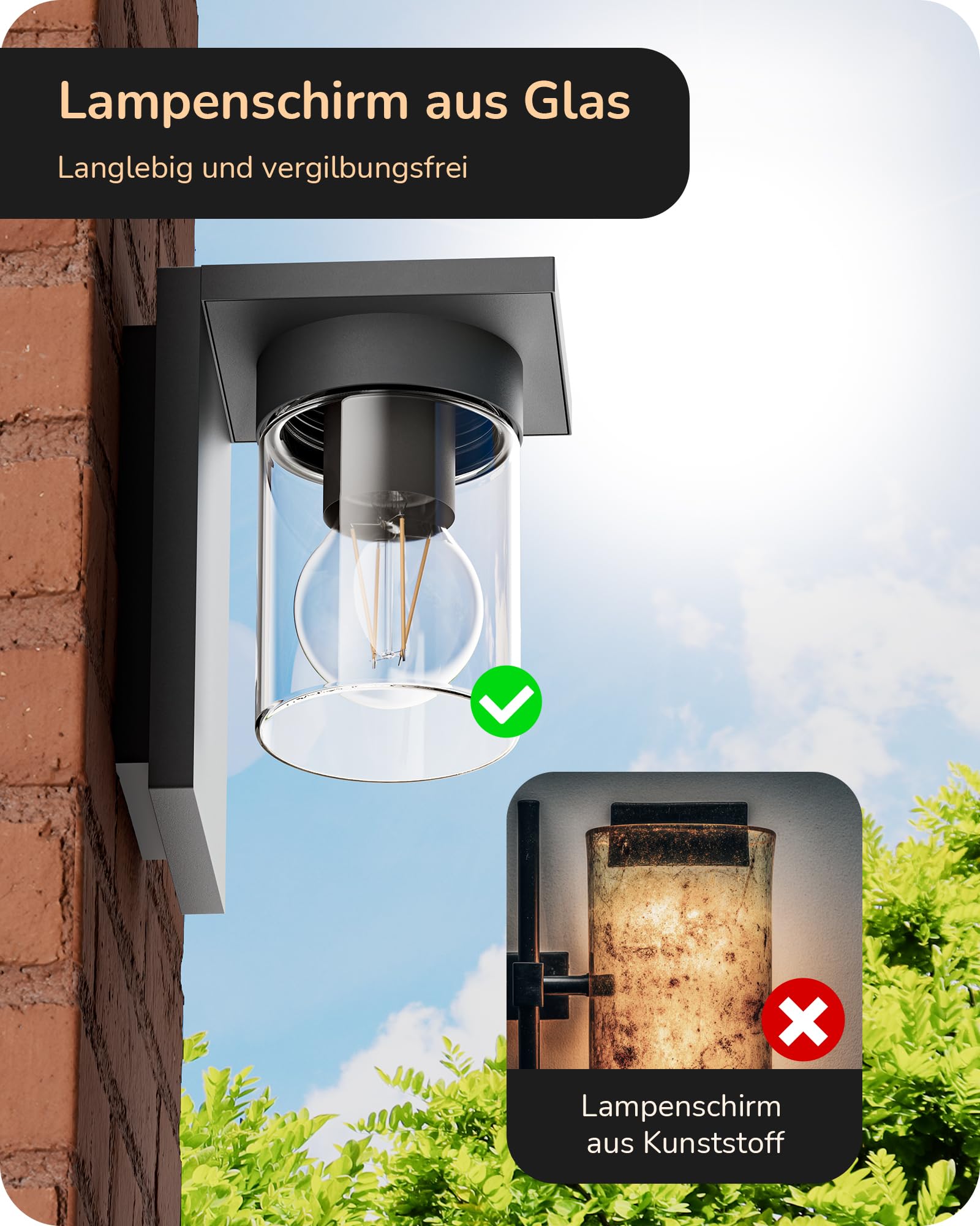Lumière Wandlamp buiten Rocke Roestbruin, Transparant