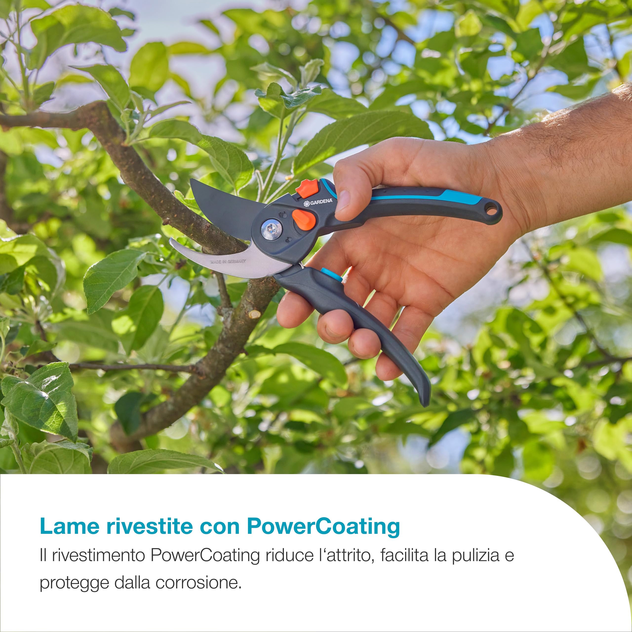 Gardena Forbici da giardino PremiumCut Pro Flex, taglio bypass, per legno fresco, diametro di taglio 24 mm, impugnature ergonomiche, lame PowerCoating, made in Germany (12252-20)