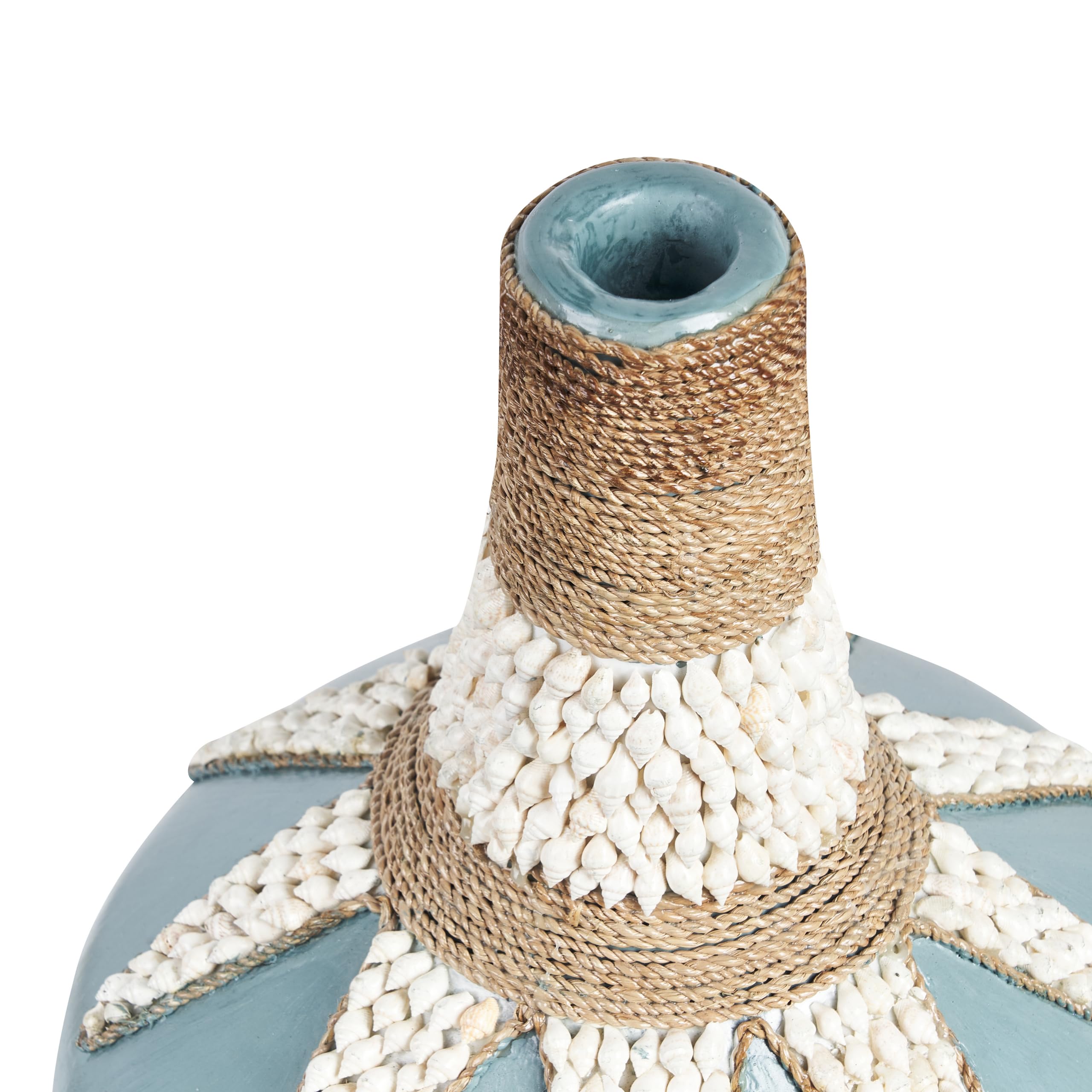 Dekorative Vase handgefertigt aus Terrakotta 43 cm Zubehör Blau Silau
