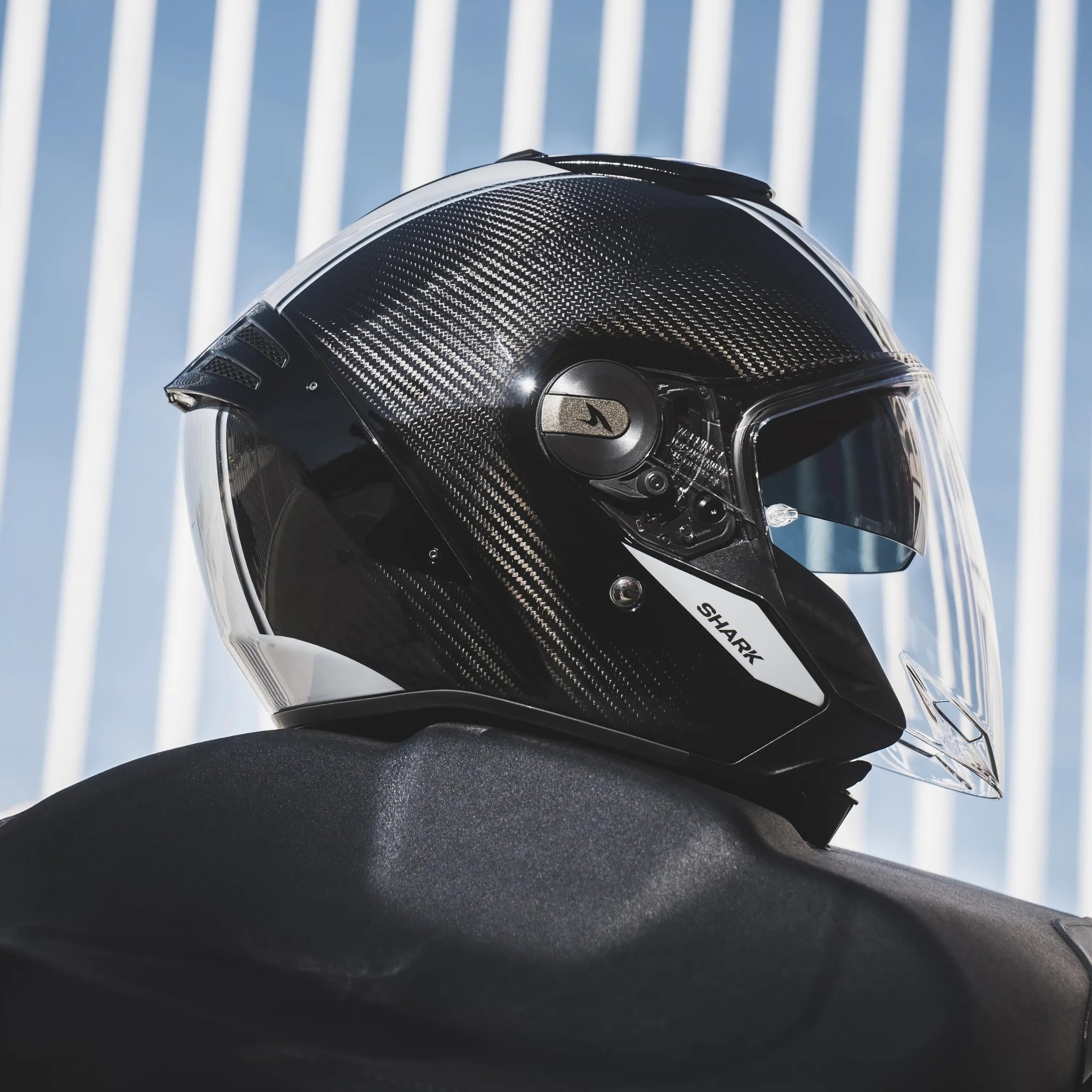 Shark, Casco Moto Jet RS JET CARBON SPEED-TECH Carbon Blue Red DBR, XS