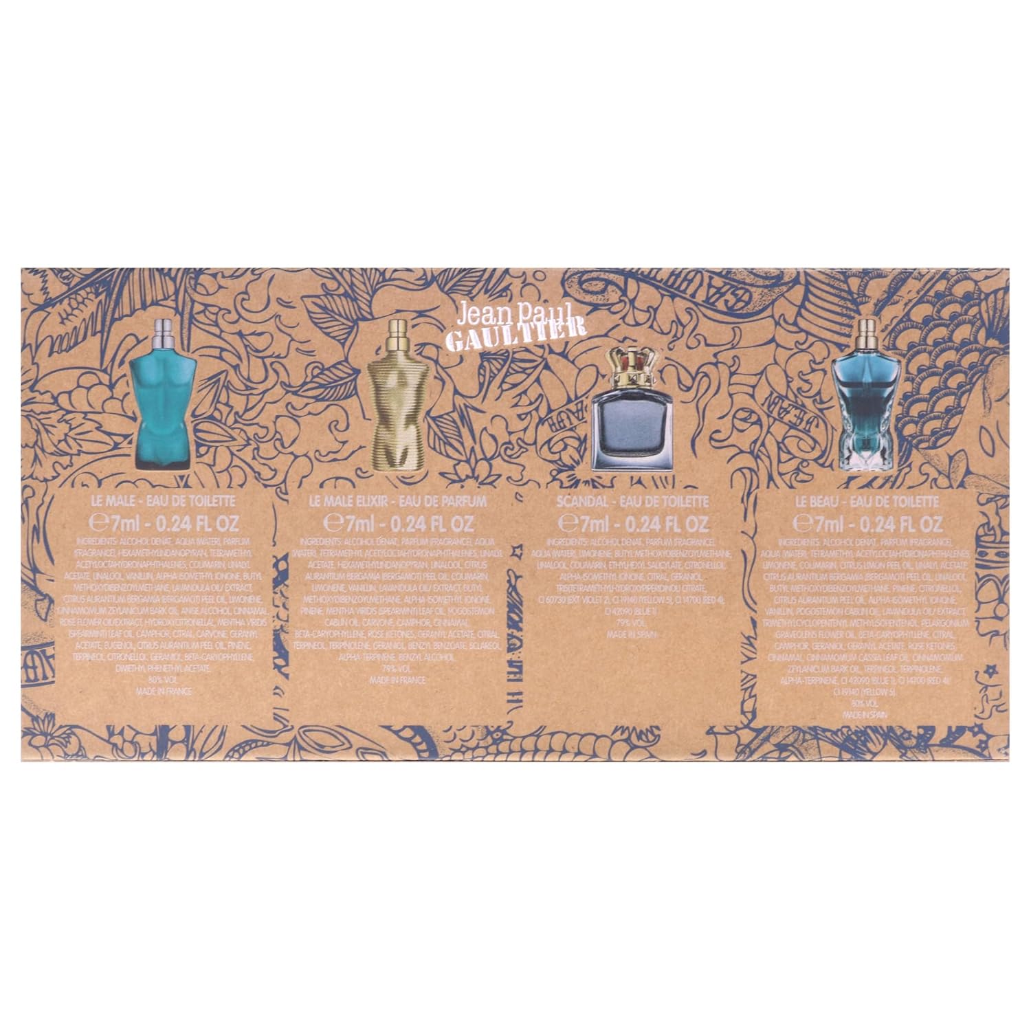 Miniatures Set by Jean Paul Gaultier for Men - 4 Pc Mini Gift Set