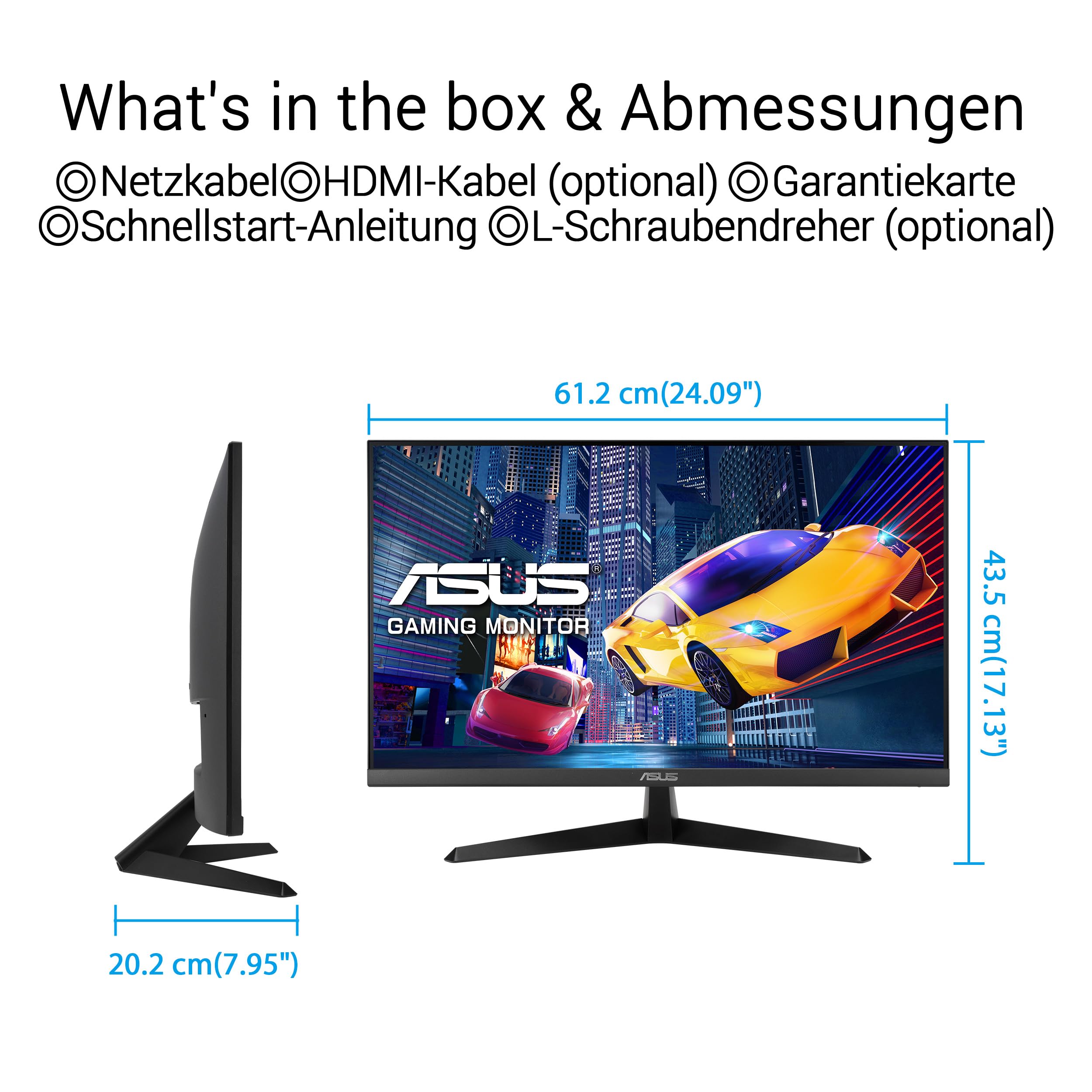ASUS VY279HGR 27 Zoll Full HD Monitor 120 Hz 1ms MPRT AdaptiveSync IPS Panel Vesa 100x100 16:9 1920x1080 HDMI D-Sub
