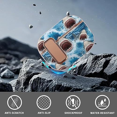 Miniatura 6 de Headphone Cover Compatible with Airpods Pro 2 Case Shark, Plastic, with Lock, Shockproof Protective