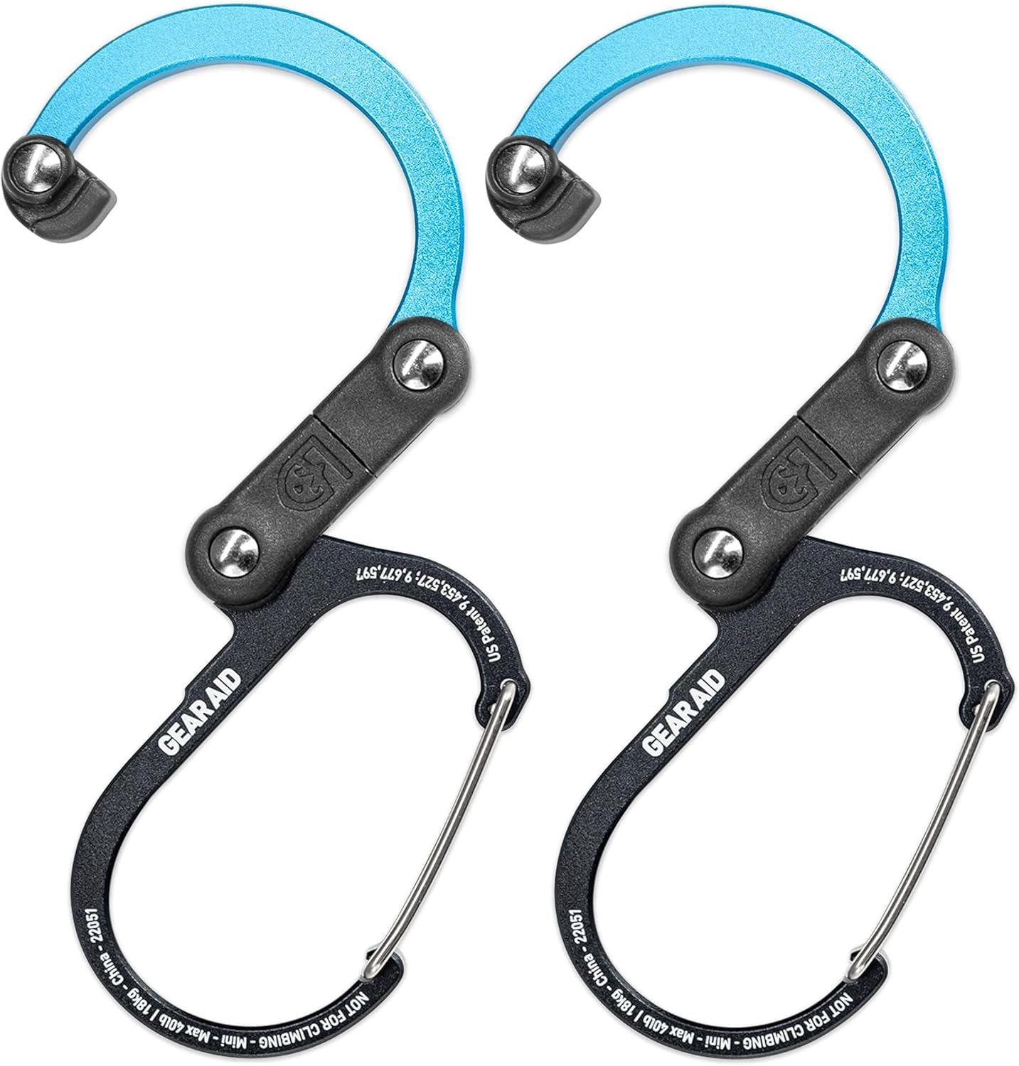 GEAR AID HEROCLIP (Mini) Carabiner Gear Clip and Hook, for Hanging Bags, Purses, Lanterns, Strollers, Tools, Helmets, Water Bottles, and More