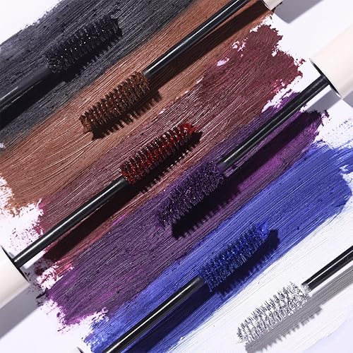 Miniatura 7 de UCANBE Juego de rímel morado y delineador de ojos líquido, dúo de maquillaje de ojos de color impermeable, mejora tu mirada con levantamiento y rizo