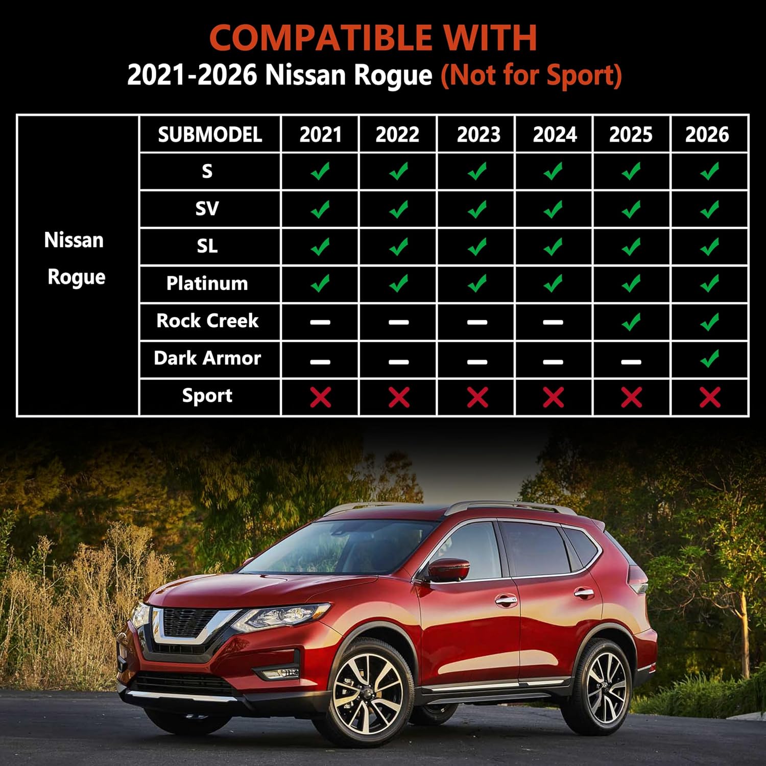 KARPAL Floor Mats for Nissan Rogue 2021-2025 2026 (Not for Sport), TPE Rubber All Weather Protection Floor Liners Nissan Rogue Accessories Car Mats, Front & 2nd Row & Cargo Liner