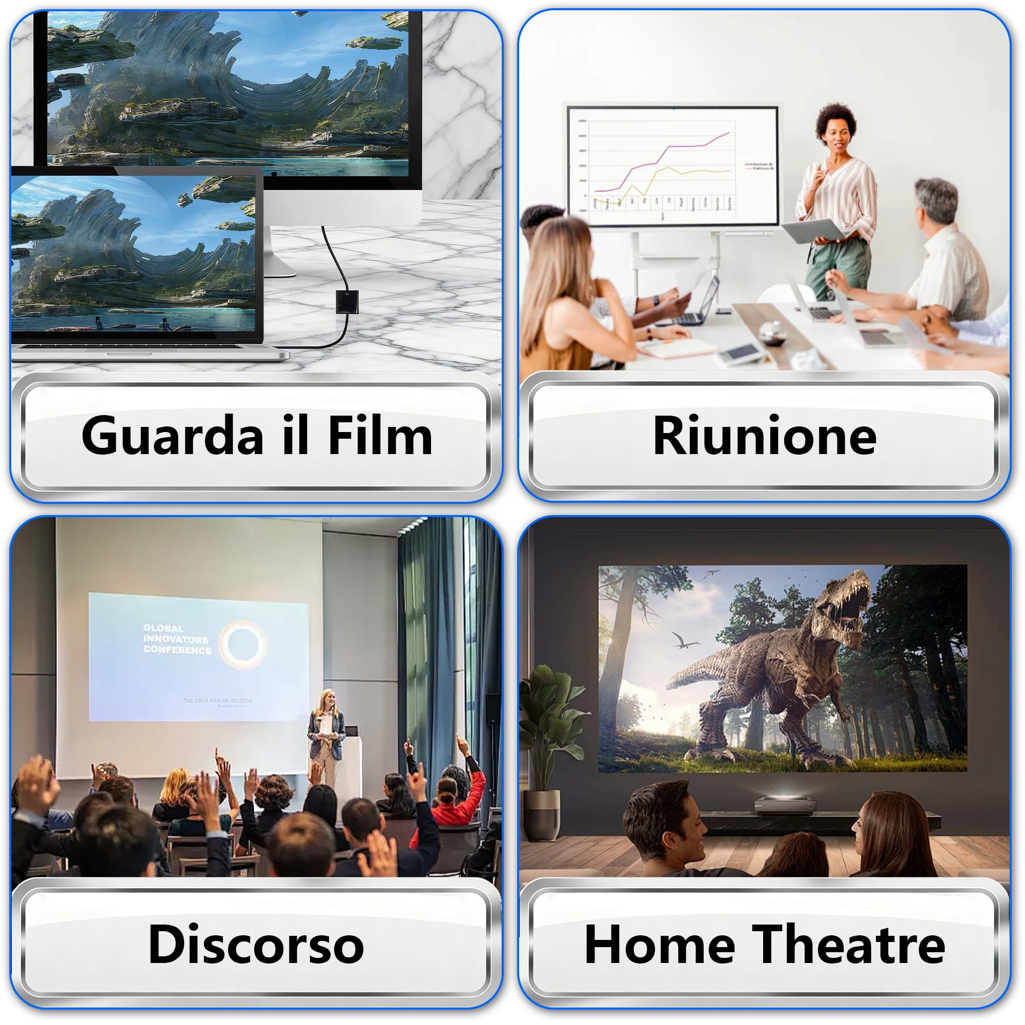 Adattatore HDMI a VGA, Convertitore Unidirezionale HDMI a VGA con Connettore Placcato in Oro, per Computer, Laptop, Proiettori, HDTV, Chromebook, Xbox