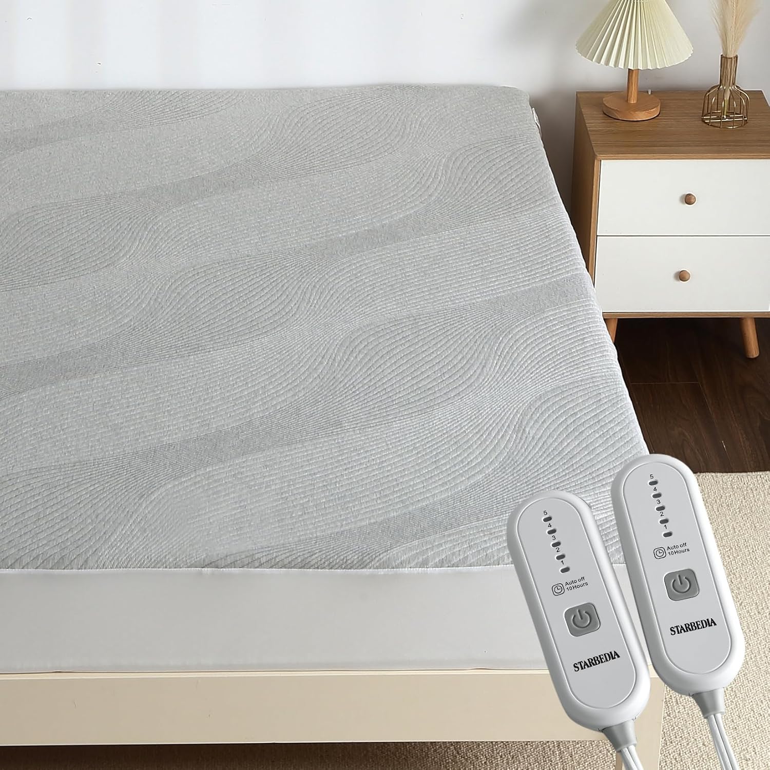 STARBEDIA Heated Mattress Pad King Size Dual Control, Soft