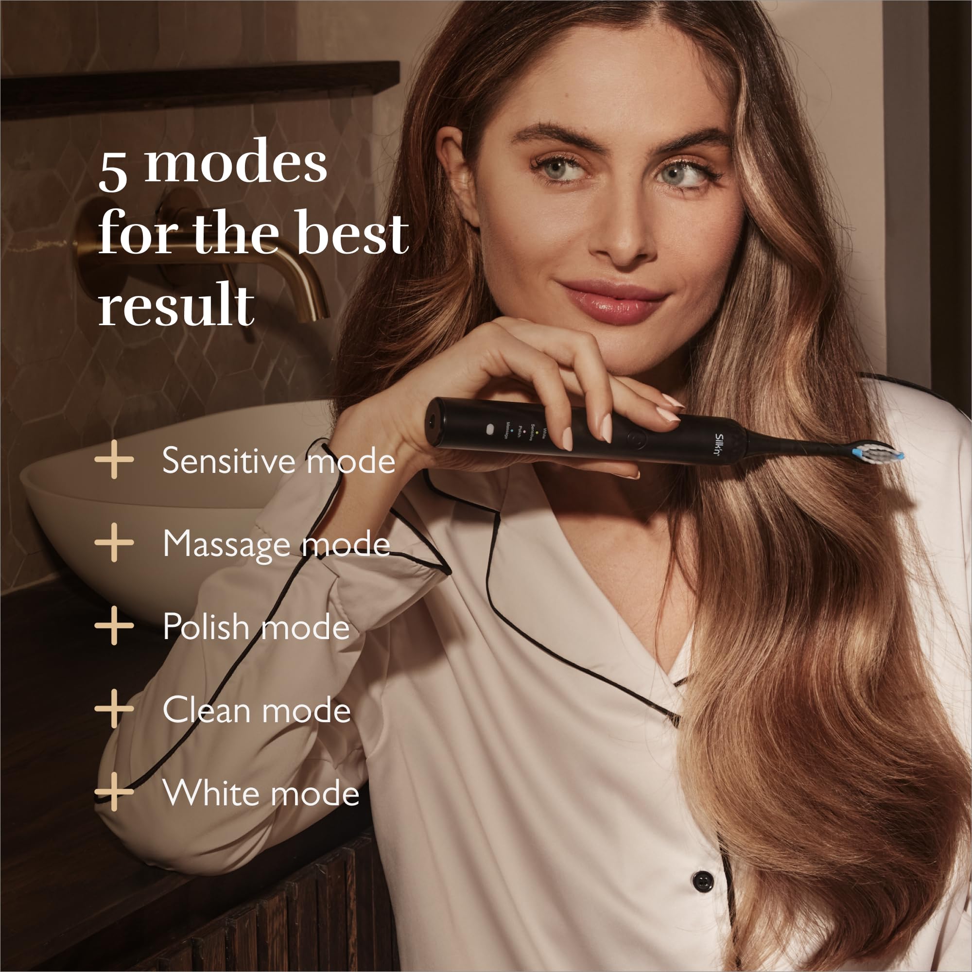 Silk'n Sonicsmile Plus, Negro, Cepillo Eléctrico Sónico para Unos Dientes Limpios y Blancos