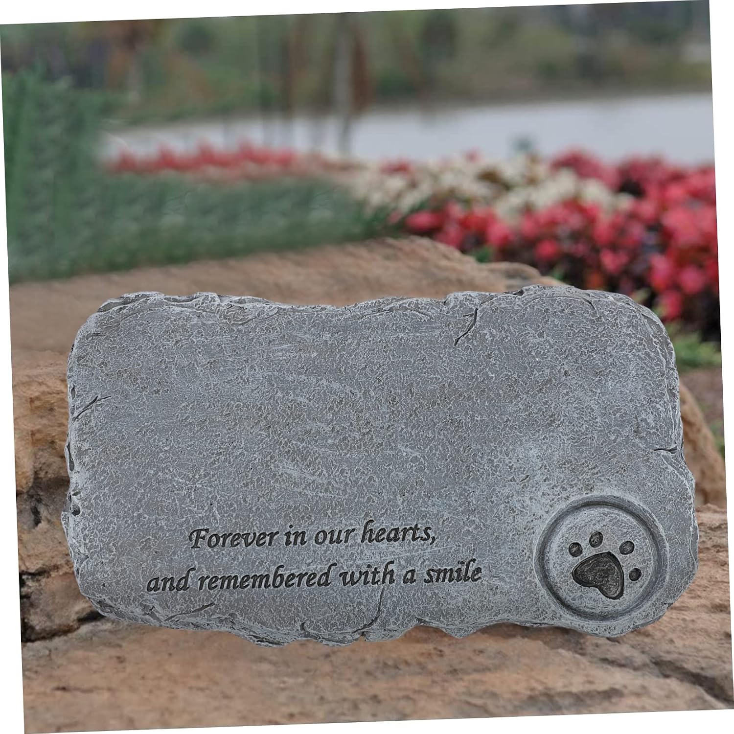 Milisten 1pc Outdoor Pet Resin Tombstone with Candlestick Memorial for Dogs and Cats and Easy to Place for Garden Porch Backyard Decor Thoughtful Loss Pet