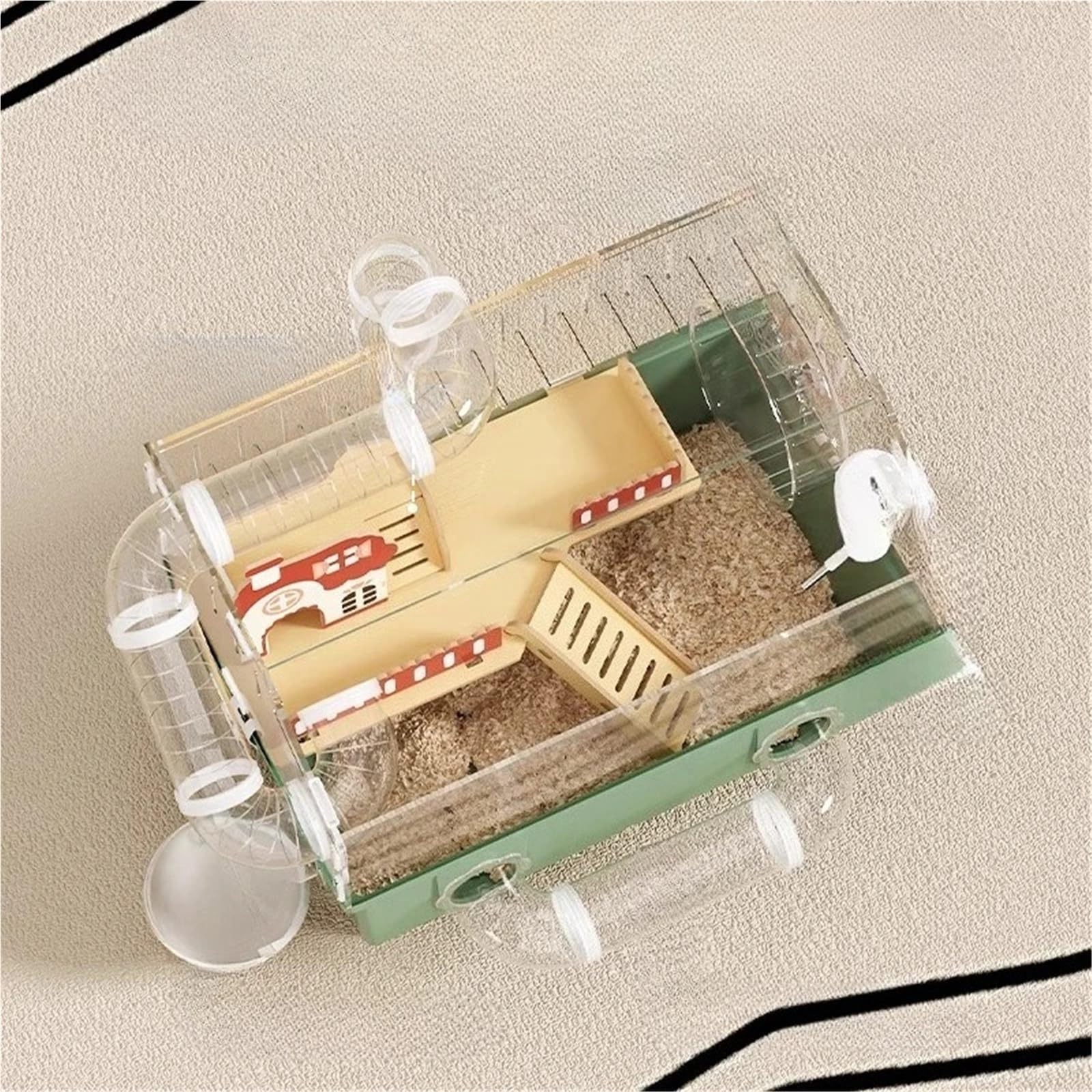 Gabbia per Criceti Casa for criceti trasparente Grande villa for fai-da-te con tunnel Spaziosa gabbia for e piccoli animali domestici(Deluxe Grey 75.9)