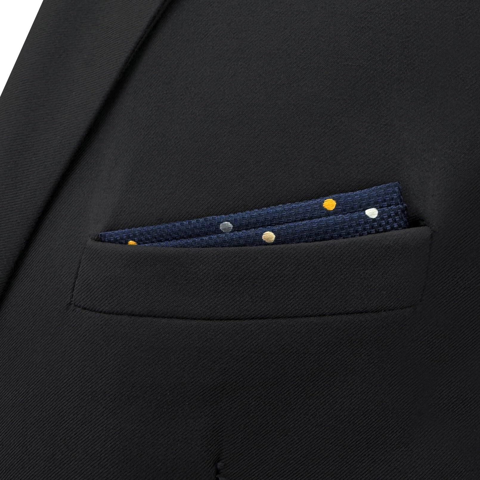 S&W SHLAX&WING Poszetki Blue Pocket Square Dots Dotty Mens Hanky Silk Promocyjny upominek Groomsmen Pocket Squares dla mężczyzn