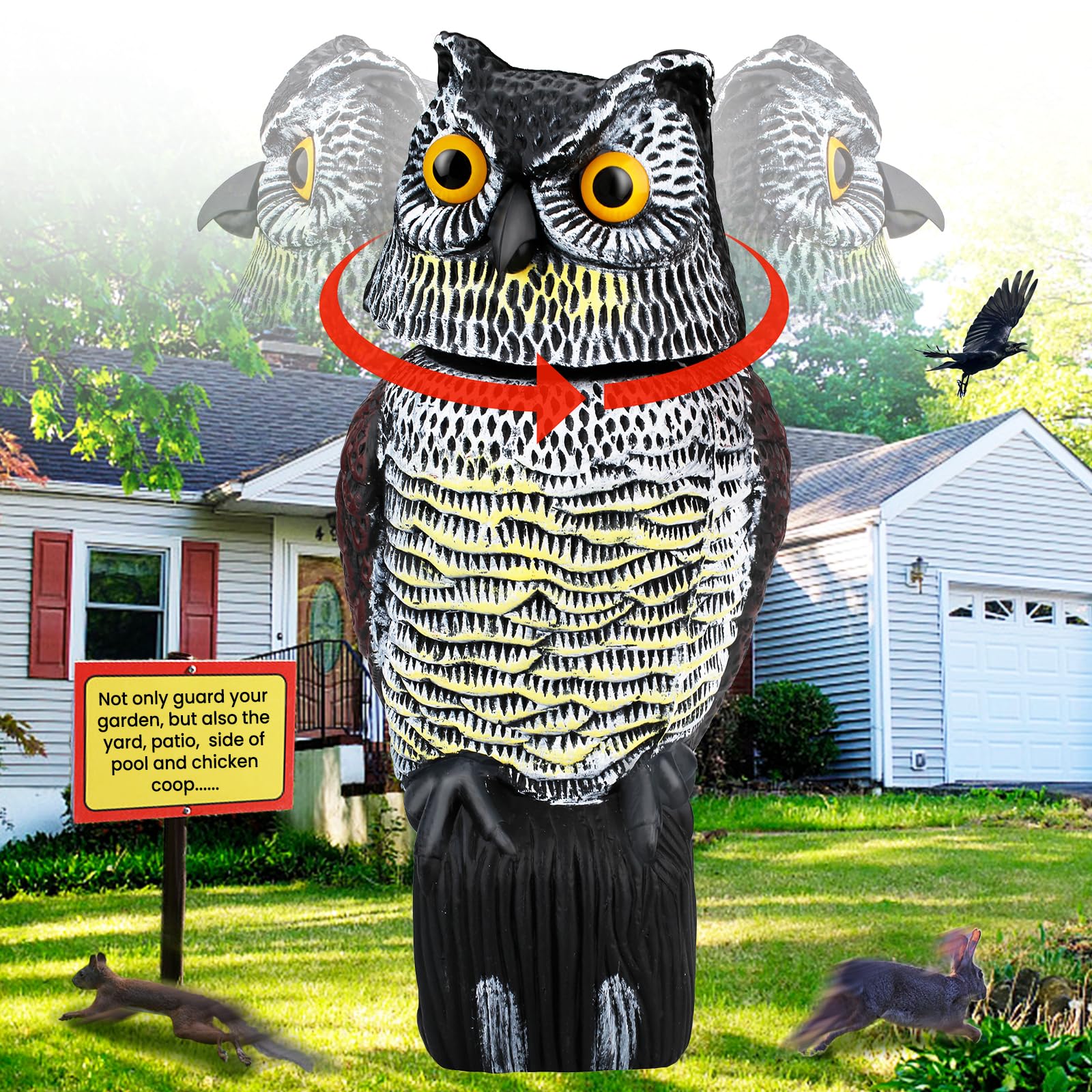 Fake Owl Decoys to Scare Birds Away