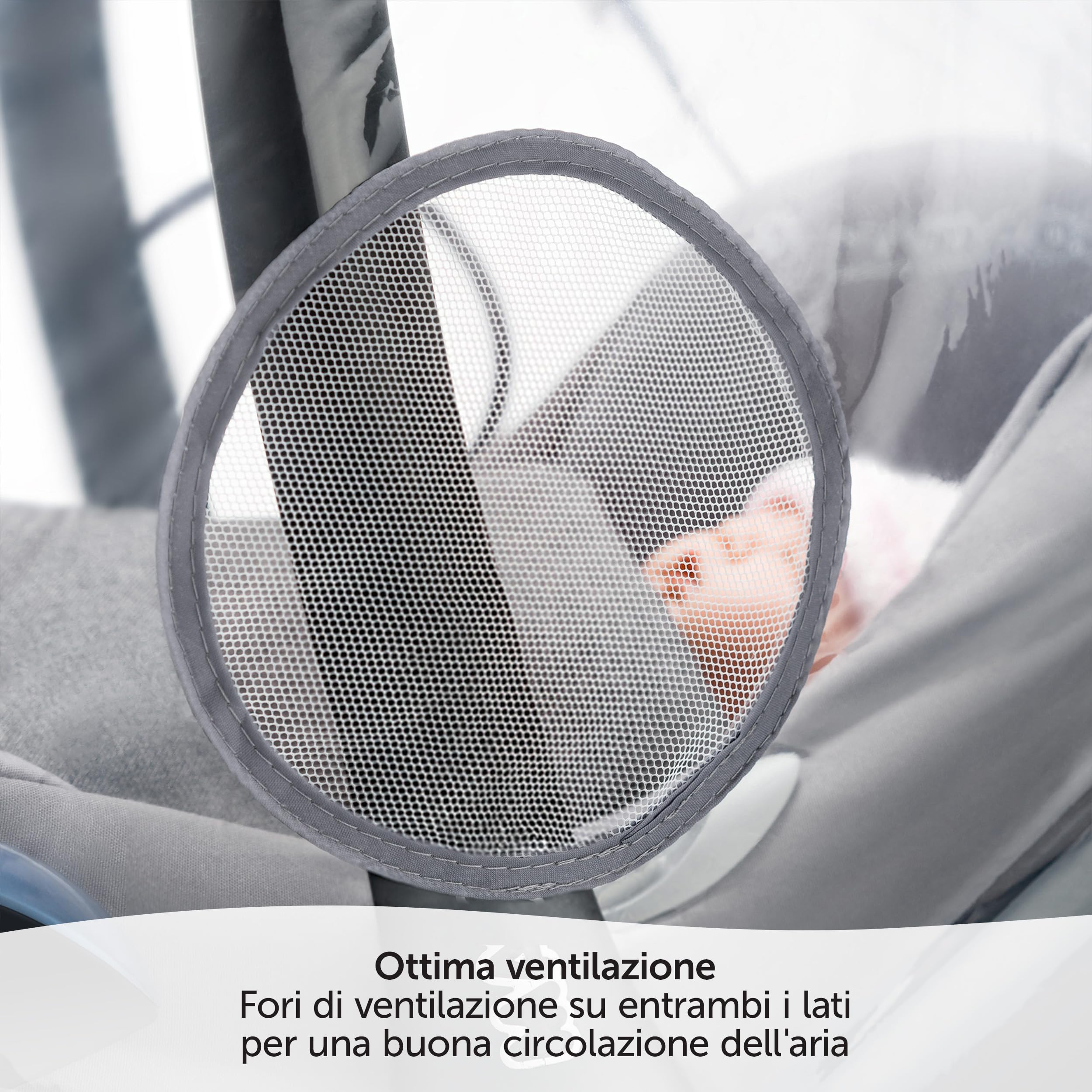 Zamboo Parapioggia Ovetto Universale per Seggiolino Auto, Buona Circolazione dell'Aria, Finestra di Contatto, Apertura Maniglia e senza PVC