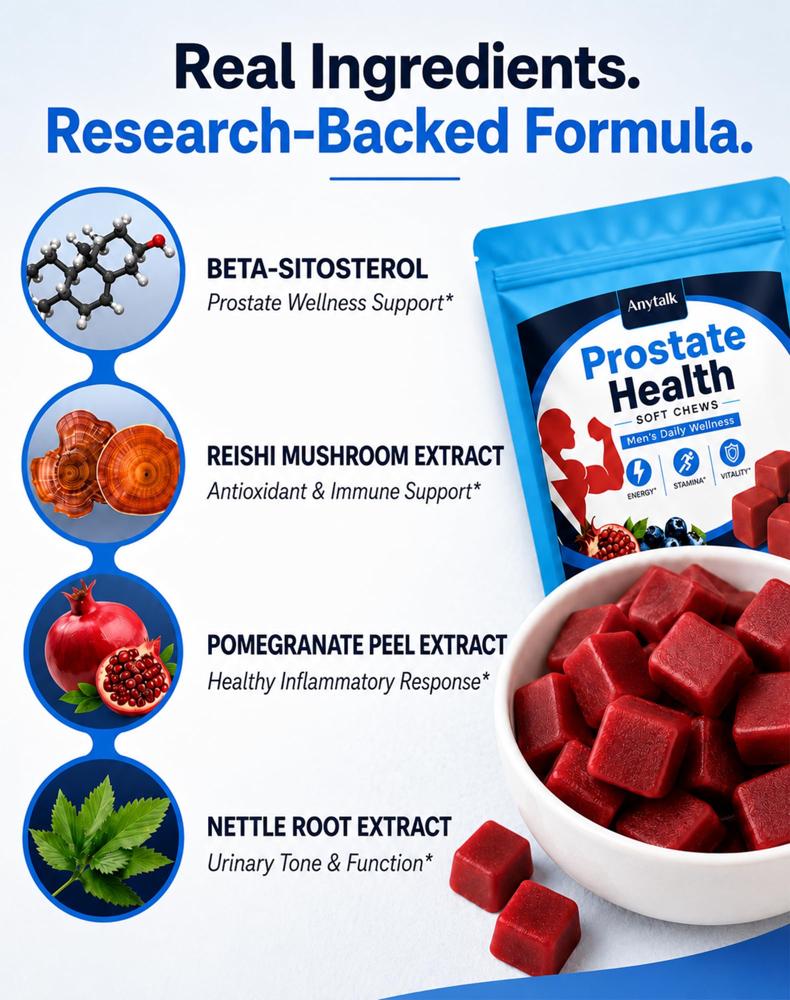 Prostate Health Supplements for Men, Raspberry Soft Chews, 90 Count — Amazon image 4