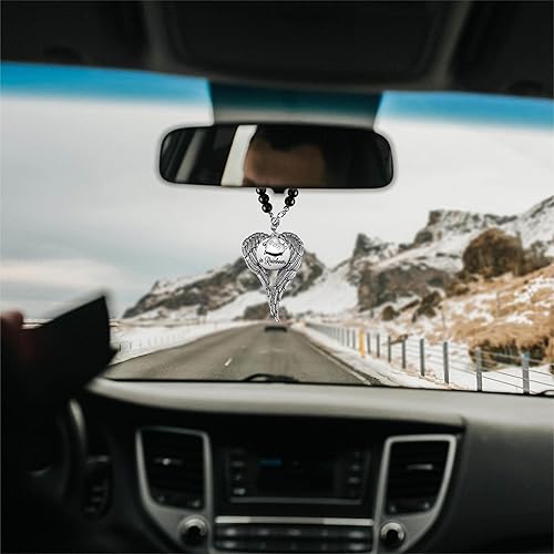 Miniatura 4 de Abalorio conmemorativo para automóvil, regalo de condolencia, recuerdo de hijo, espejo retrovisor, accesorios para colgar, ángel de la guarda,