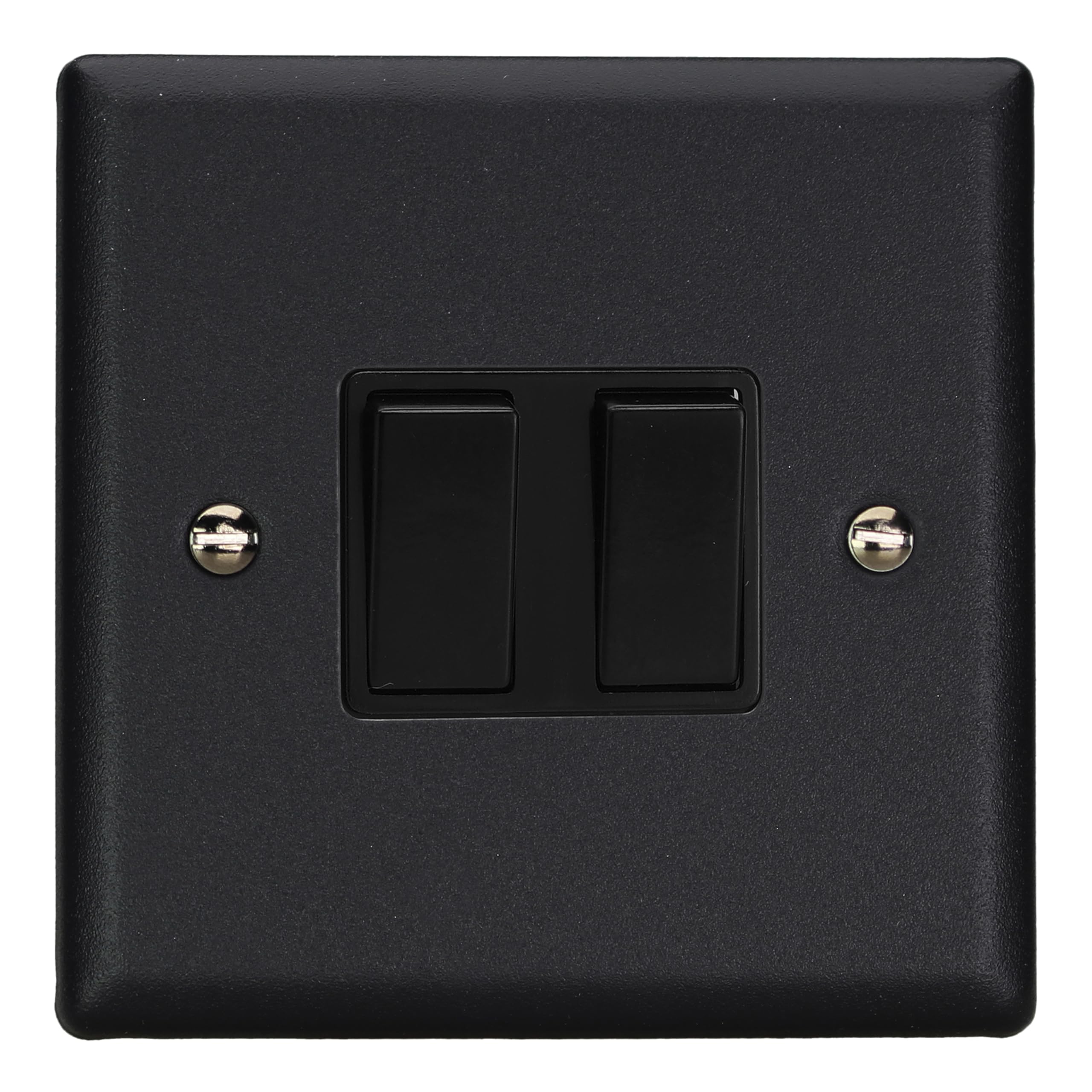 Varilight 2 Gang Rocker Light Switch - Matt Black 5021575031225