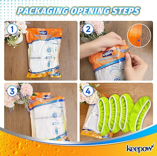 Miniatura 7 de KEEPOW Almohadillas reutilizables para trapeador XL compatibles con Swiffer XL Sweeper, paños de barrido secos XL, paños húmedos de microfibra
