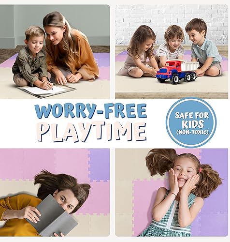 Vista 53 de ToyVelt - Tapete infantil de espuma, alfombra de juego entrelazado con colores, alfabeto, ABC; rompecabezas grande de azulejos educativos de espuma