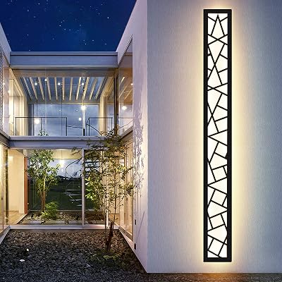 TRUWELLA LED Wall Sconces Outdoor LED Wall Lights 44.8inch Minimalist Waterproof Led Wall Light IP67 3000K Long Strip Wall Lamps Suitable for Outdoor Wall Sconce/Indoor Decorative Lighting