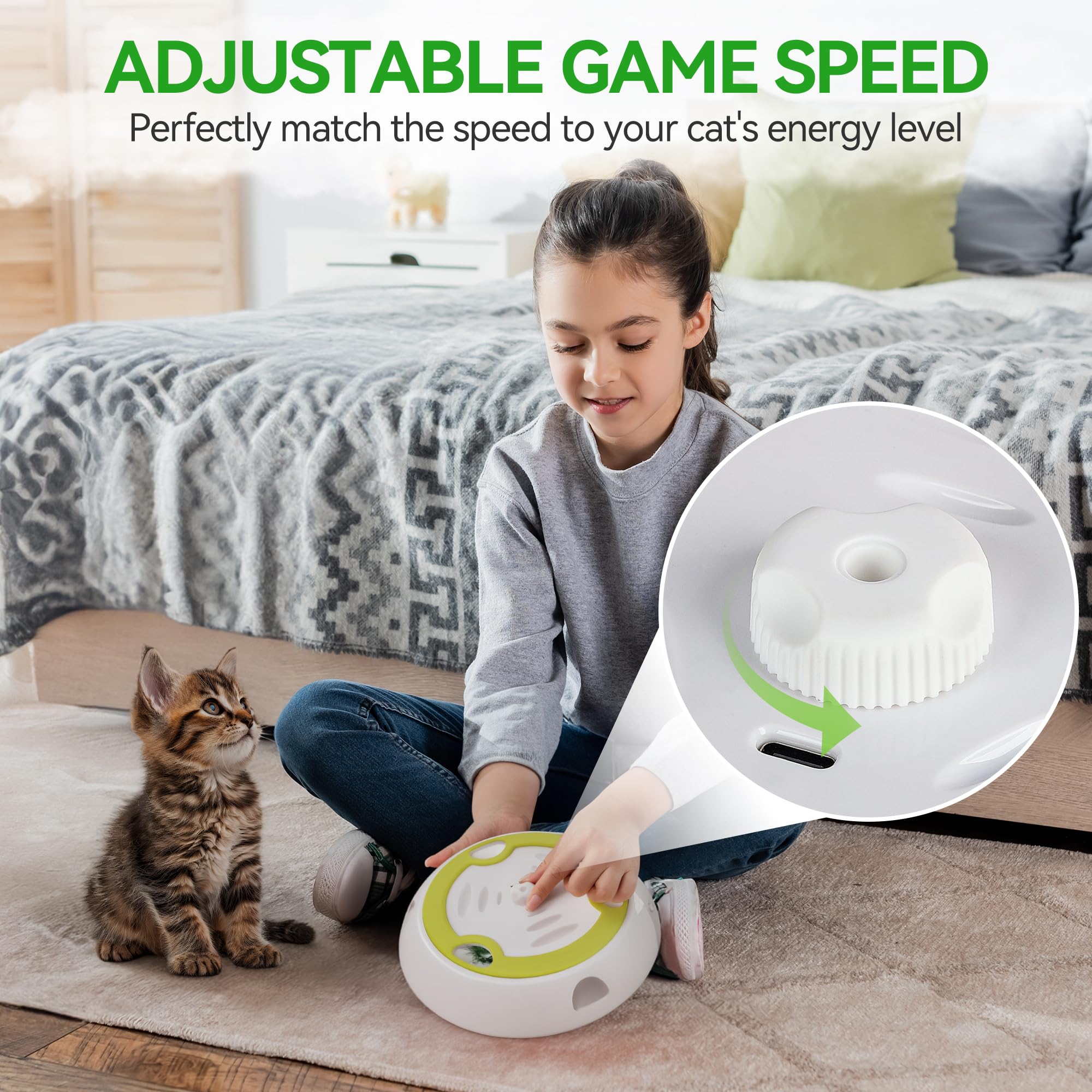AFP Katzenspielzeug, Katzenspielzeug mit 6 zufälligen Löchern & Rutschfester Basis, Kätzchenspielzeug für Indoor-Katzen Geistige Bereicherung
