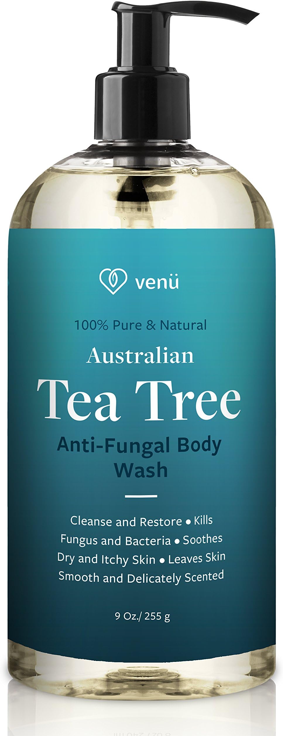 Therapeutic Tea Tree Oil Anti-Fungal Body Wash - Treats Athletes Foot Ringworm Toenail Fungus Jock Itch Acne Eczema & Body Odor - Promotes Healthy Skin & Nails - 100% Natural Skin Care Therapy - Venu