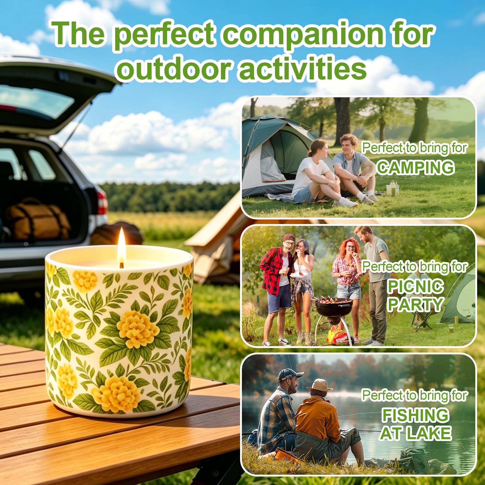2 Velas de Citronela, 160 horas Larga Duracion Vela Citronela Exterior Grande, Velas Aromáticas Cera de Soja Naturales para Jardín, Camping, Picnic, Barbacoa, Piscina, Terrazas