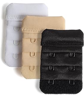 وصلة توسيع لحمالة الصدر بخطافين - 3 خطافات - 4 - 5 للنساء لتمديد رباط حمالة بتصميم مريح وملمس ناعم متعدد الألوان