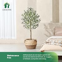 CROSOFMI 120 cm Műoliva fa dekoratív növény cserépben beltéri kültéri otthonhoz 8