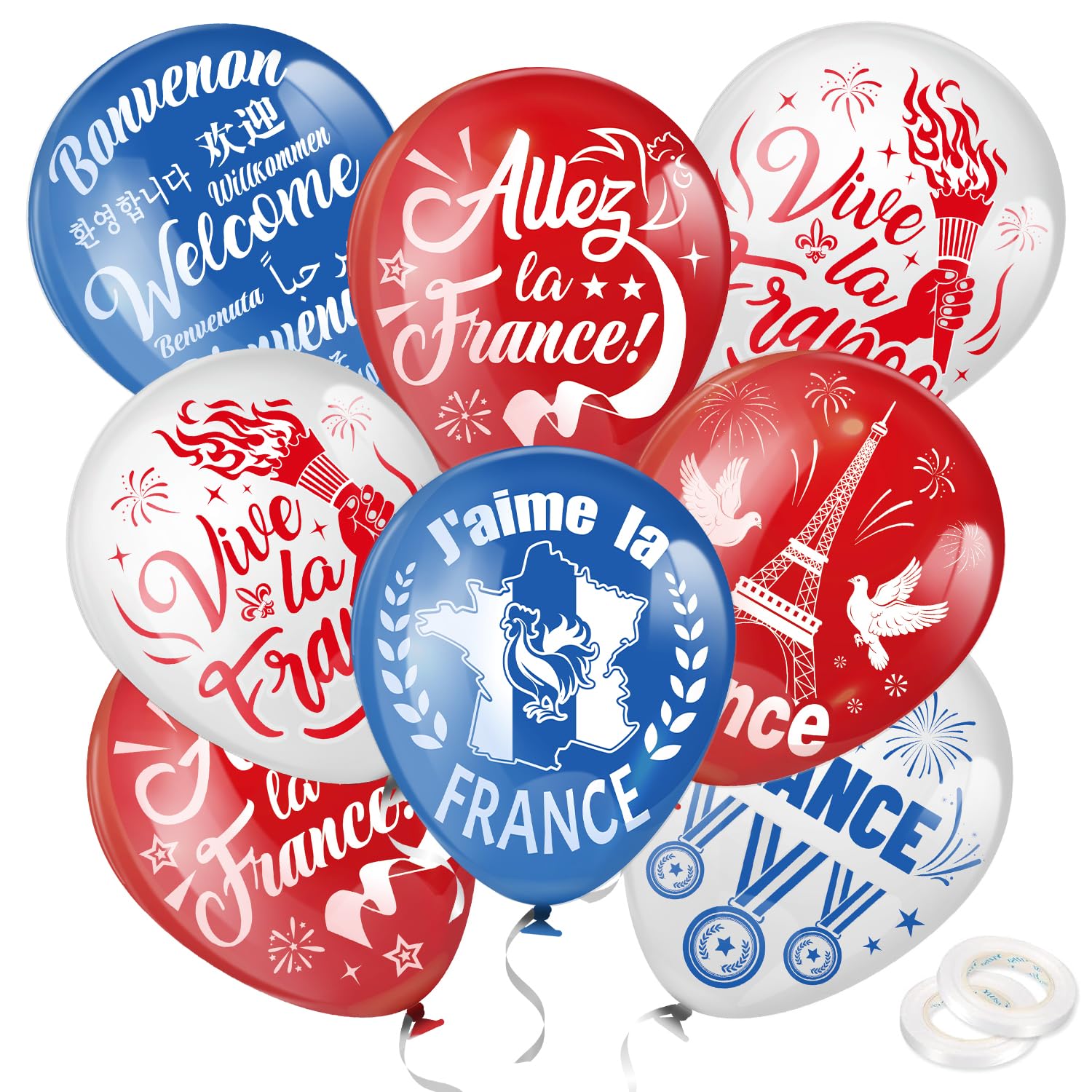 25 Ballons Retraite Français Colorés - Décorations Fête Départ 'Vive La Retraite'