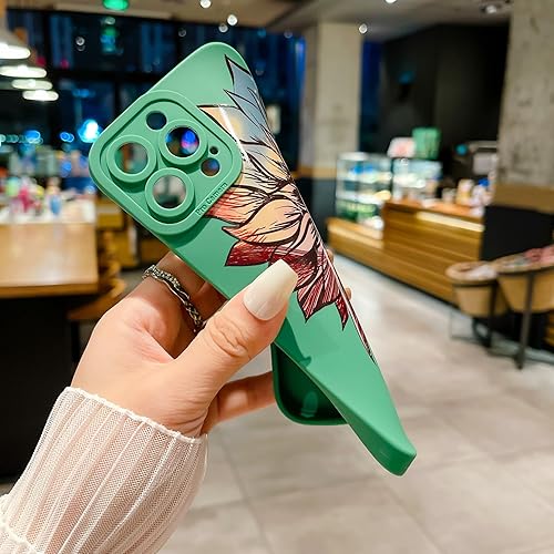 Miniatura 4 de LY&SASIF Funda de teléfono para iPhone 13 Pro Max para mujeres y niñas, bonito diseño floral estético, diseño floral, girasol, diseño bohemio, funda