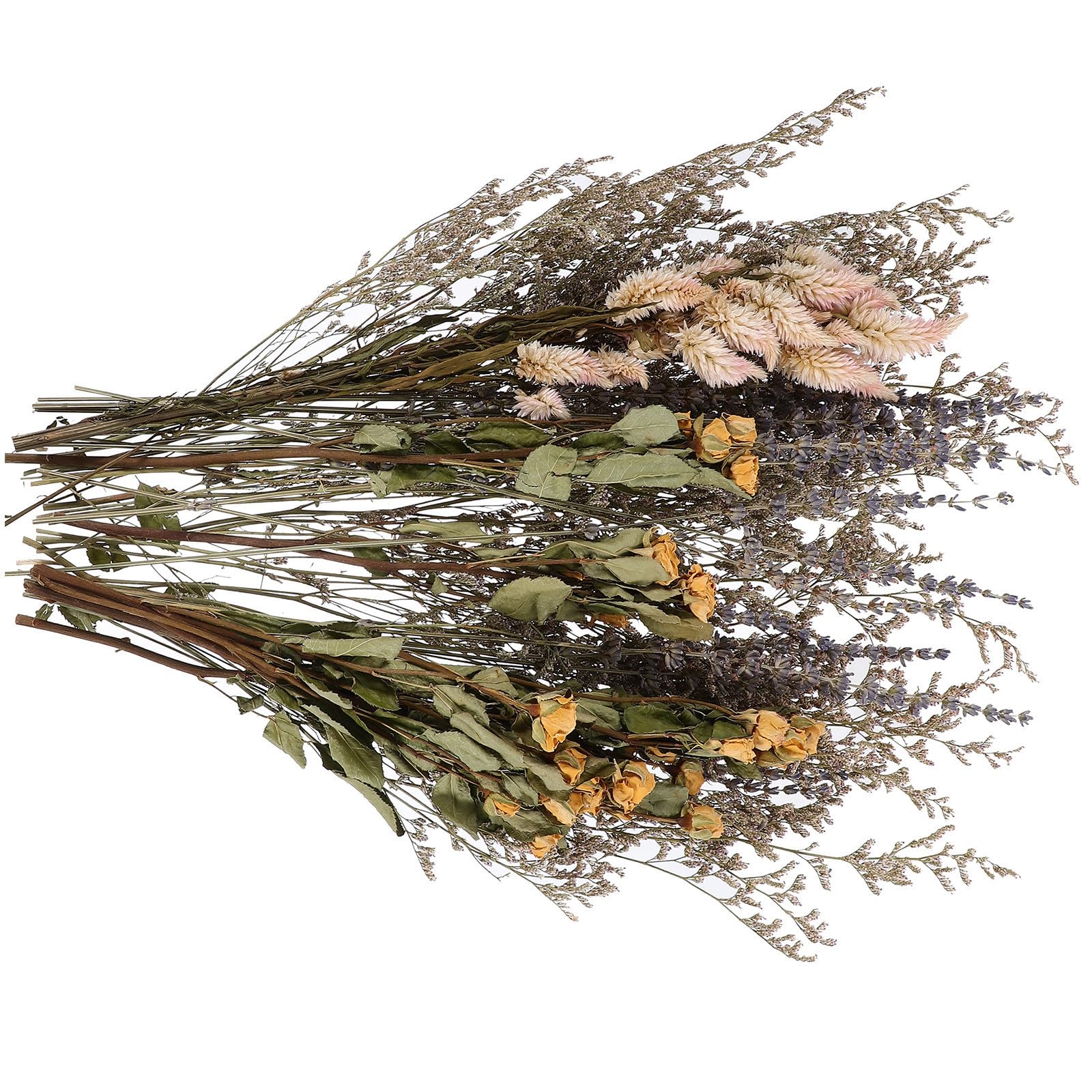 NUOBESTY Flores Secas de Lavanda y Rosas para Decoración de Jarrón y Shower, Ramo Vintage Preservado para Uso en Hogar y Eventos, Manojo Ligero y Duradero