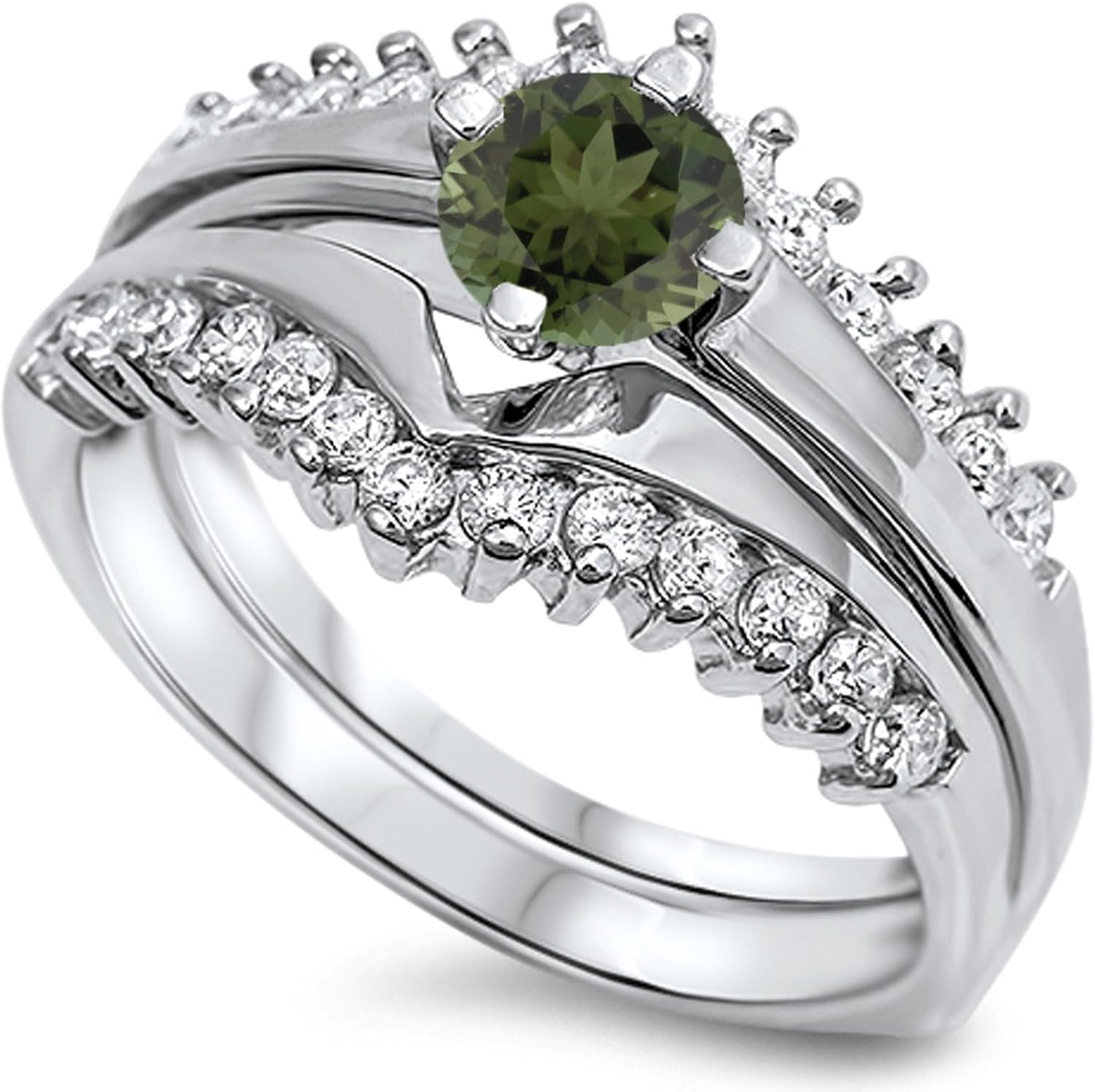 CHOOSE YOUR COLOR Sterling Silver Round Ring