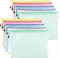 10 Borse Con Cerniera A4 Impermeabili - Portadocumenti Pratici Per Scuola, Ufficio E Viaggi - 5 Colori Vivaci - Foto 7