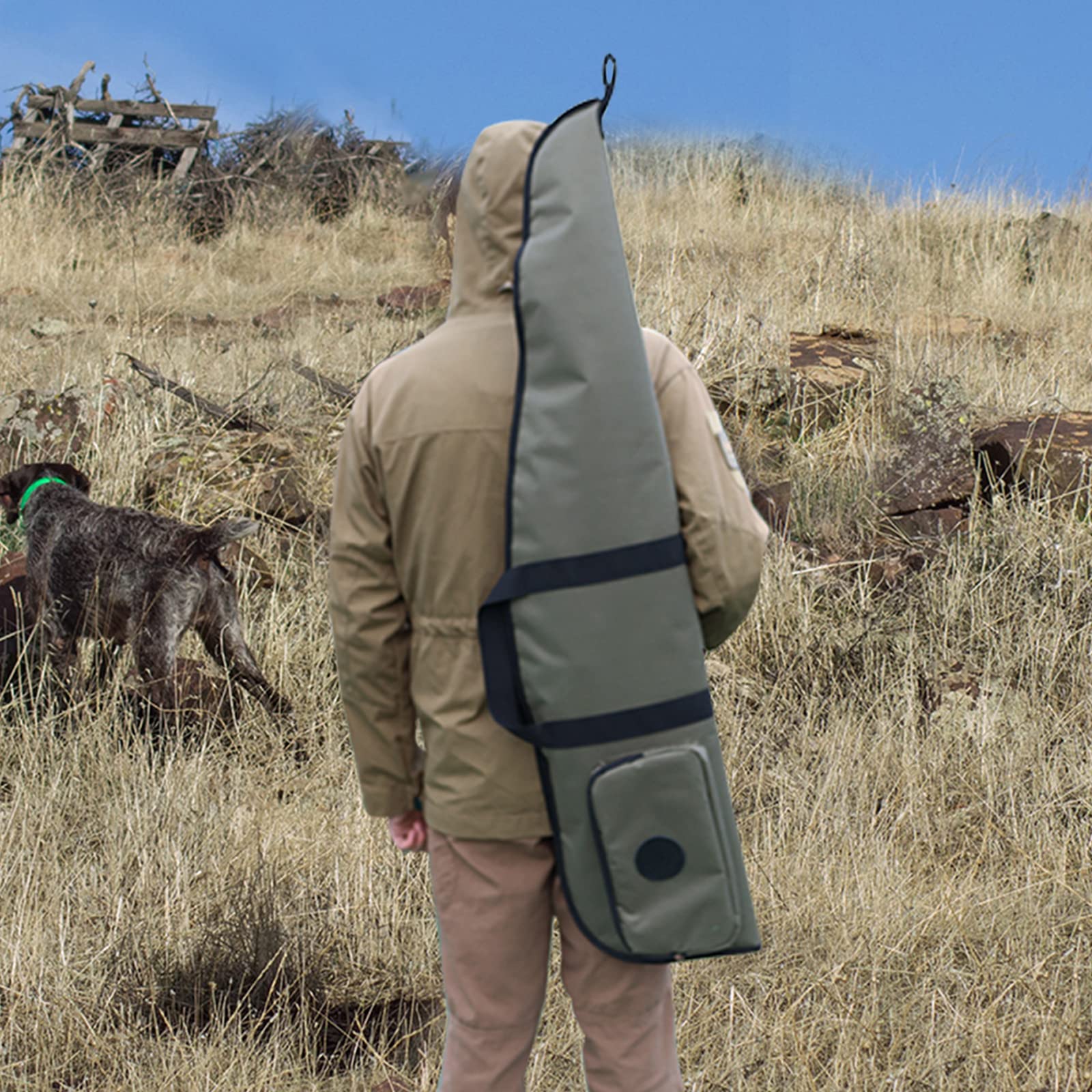Borsa per fucile in nylon, extra morbida e imbottita, con tasca con cerniera, 106,7 cm