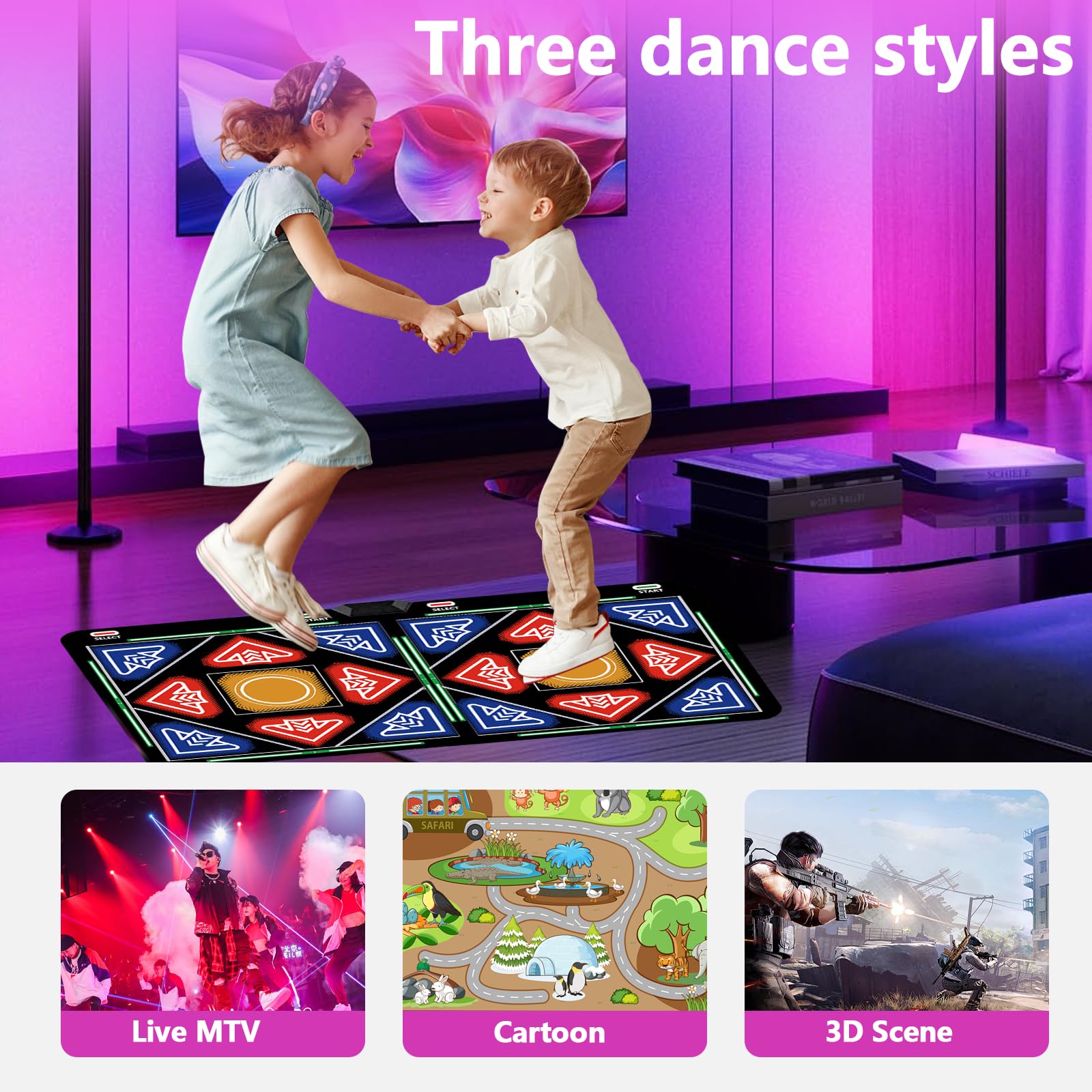 Alfombra Baile Niña Para TV Con Cámara,Dance Mat Doble Electrónica HDMI