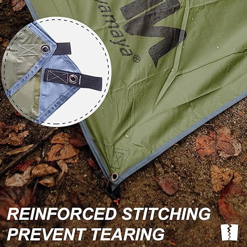 Miniatura 4 de AYAMAYA - Lona de campamento con postes  Lonas de gran tamaño de 10 x 15 pies  Toldo impermeable para hamaca toldos, toldo para lluvia, mosca,