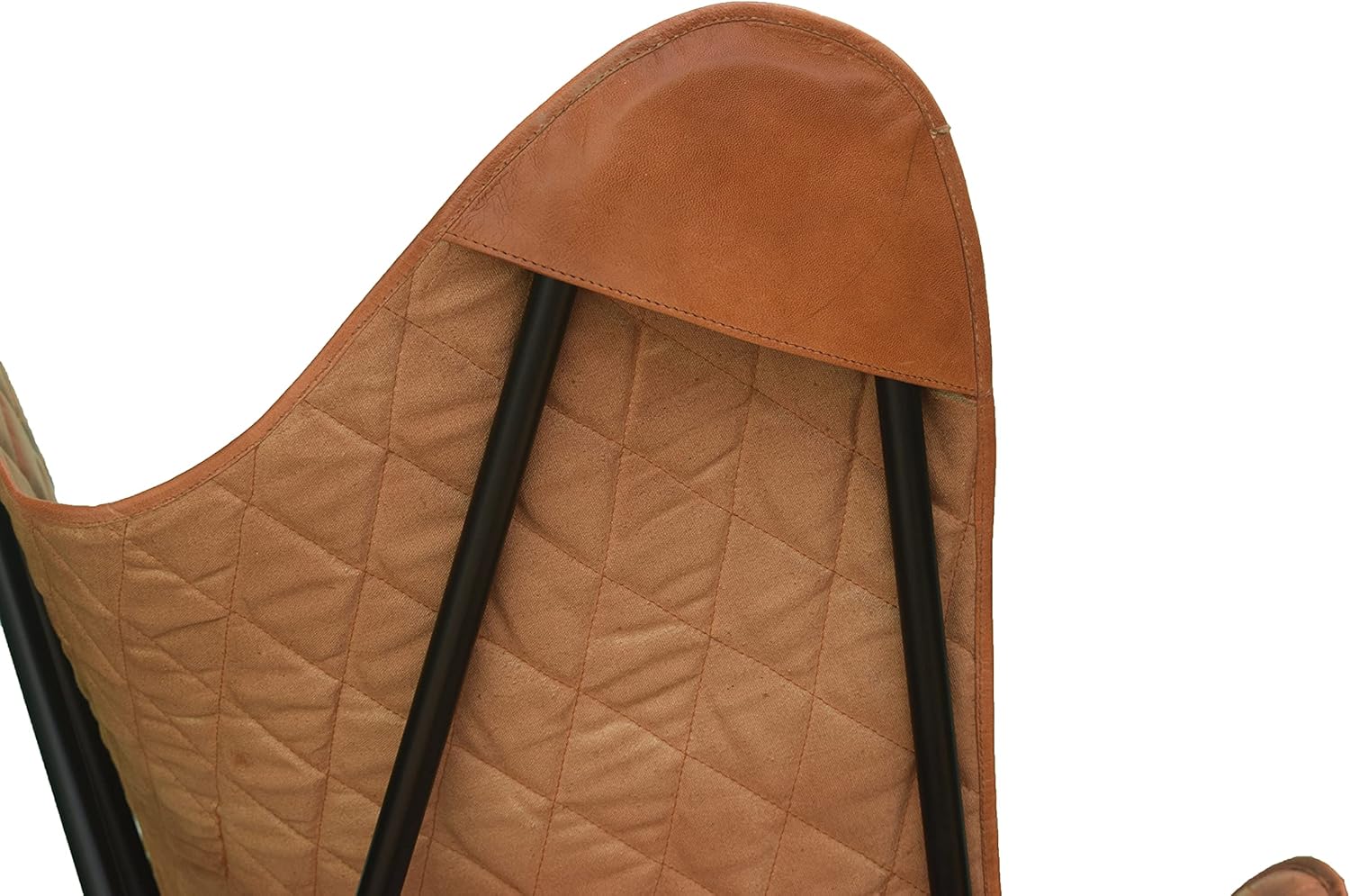 Shy Shy Let’s Touch The Sky Leather Butterfly Chair - Living Room, Bed Room Furniture/Genuine Leather Chair/Butterfly Chair/Leather Furniture/Home & Living Chair (Brown Cover+Black Frame)