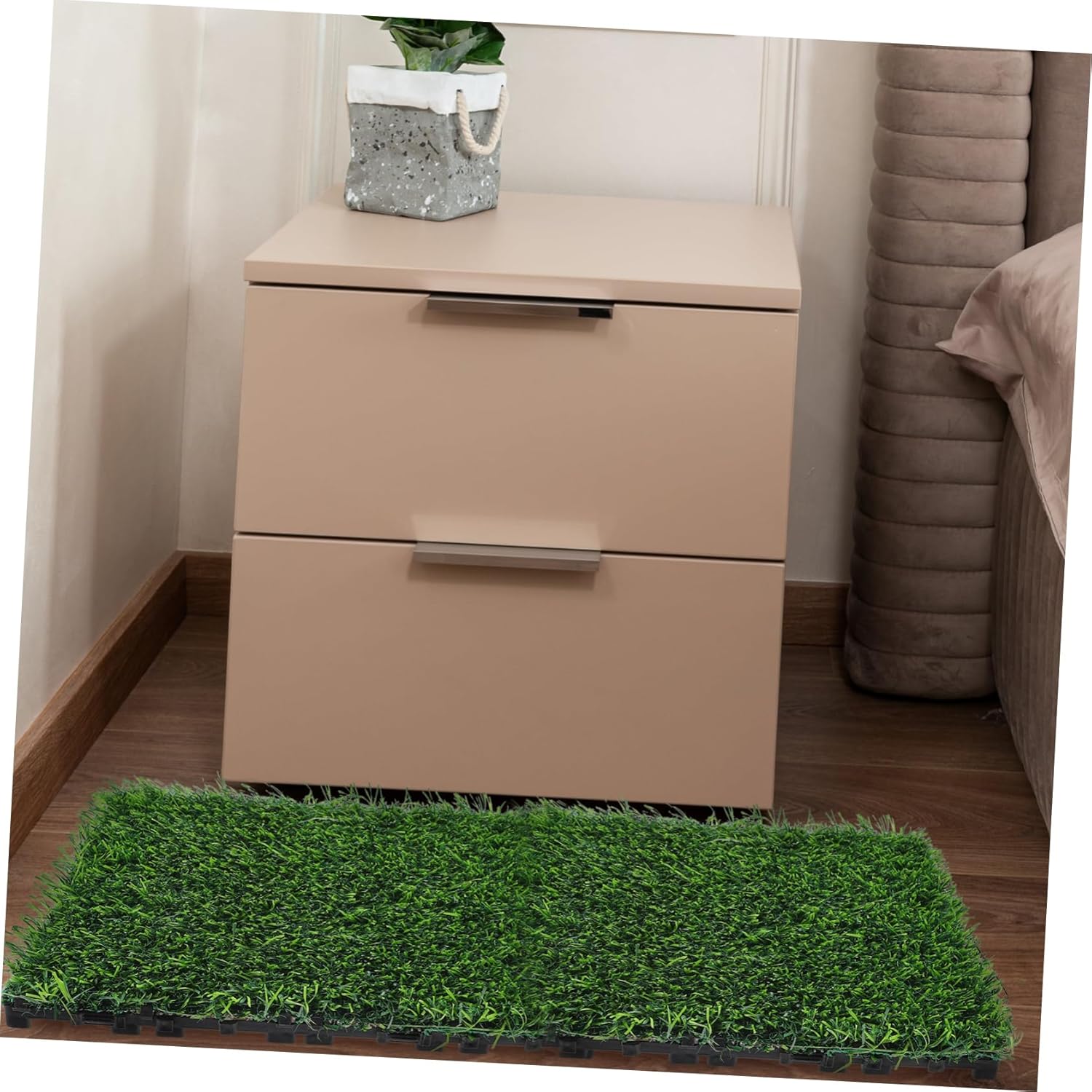 DOITOOL 4pcs Artificial Grass Mat for Dogs Lifelike Green Pet Potty Training Rug Washable Synthetic Grass Pad for Indoor Outdoor Use Each Easy to Low Maintenance for Crafts and Decor