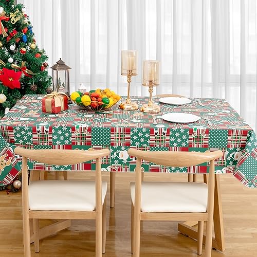 Vista 92 de Mantel rectangular de vinilo de 52 x 70 pulgadas con reverso de franela, mantel para el día de San Valentín, mantel de hule 100% impermeable Azul