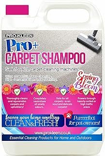Pro-Kleen Pro+ Carpet Shampoo and Upholstery Cleaning Solution – 4 in 1 Concentrate – Pet Carpet Cleaner with Odour Removal Suitable for all Machines 5L (Spring Bloom)