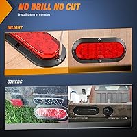 Vista 3 de Nilight Luz trasera LED ovalada roja de 6 pulgadas, 4 unidades, 10 LED, impermeable, parada, freno, giro, montaje en superficie, luces