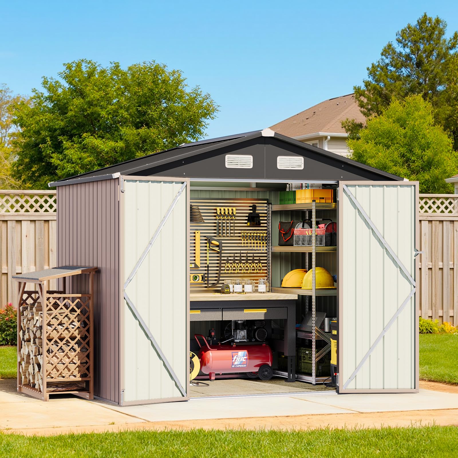 Amazon.com : Breezestival 8x6 FT Outdoor Storage Shed & Lockable