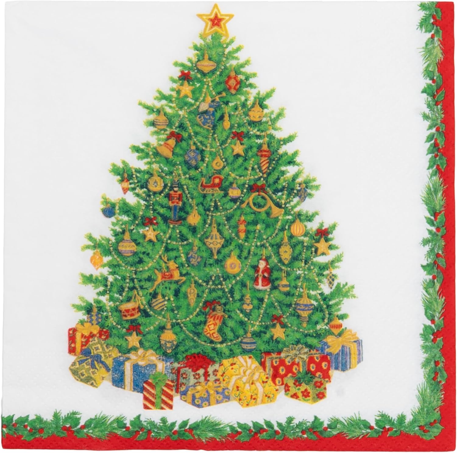 Caspari Christmas Tree Luncheon Napkins - includes 20 Luncheon Napkins