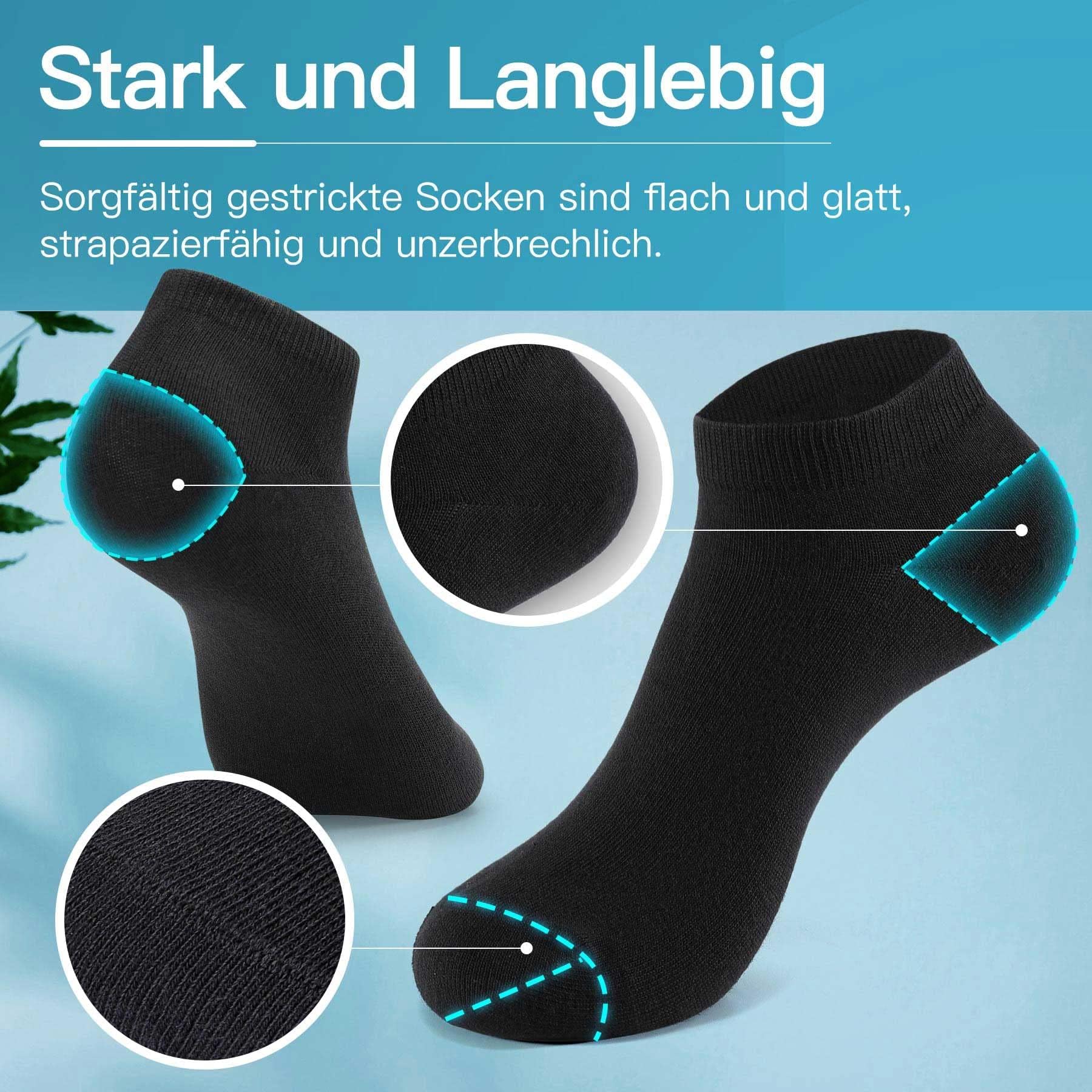 TUUHAW Calzini Uomo Corti 10 Paia - Calzini Donna Cotone Estivi Unisex Calze Corte Fantasmini Calzini Running Uomo Antiodore E Traspirante Invisibili Bianco, Nero, Grigio e Blu